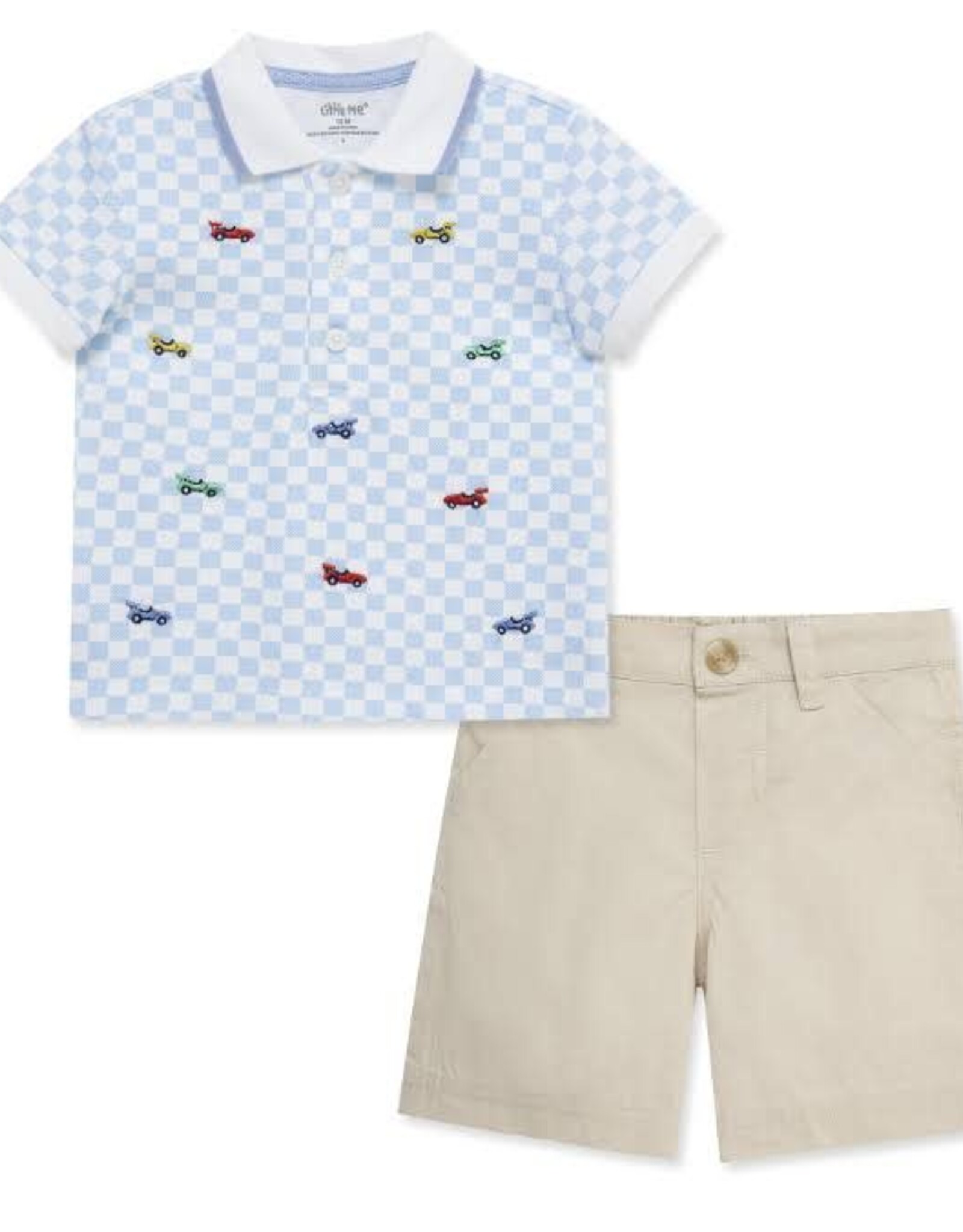 Little Me Race Car Polo & Short Set