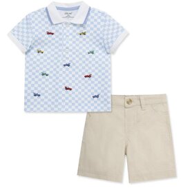 Little Me Race Car Polo & Short Set