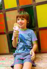 Tea Octopus Mosaic Graphic Tee-Blue Orchid