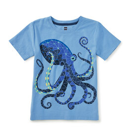Tea Octopus Mosaic Graphic Tee-Blue Orchid