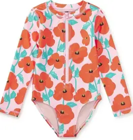 Tea Poppy Poppies Long Sleeve Swimsuit size 2