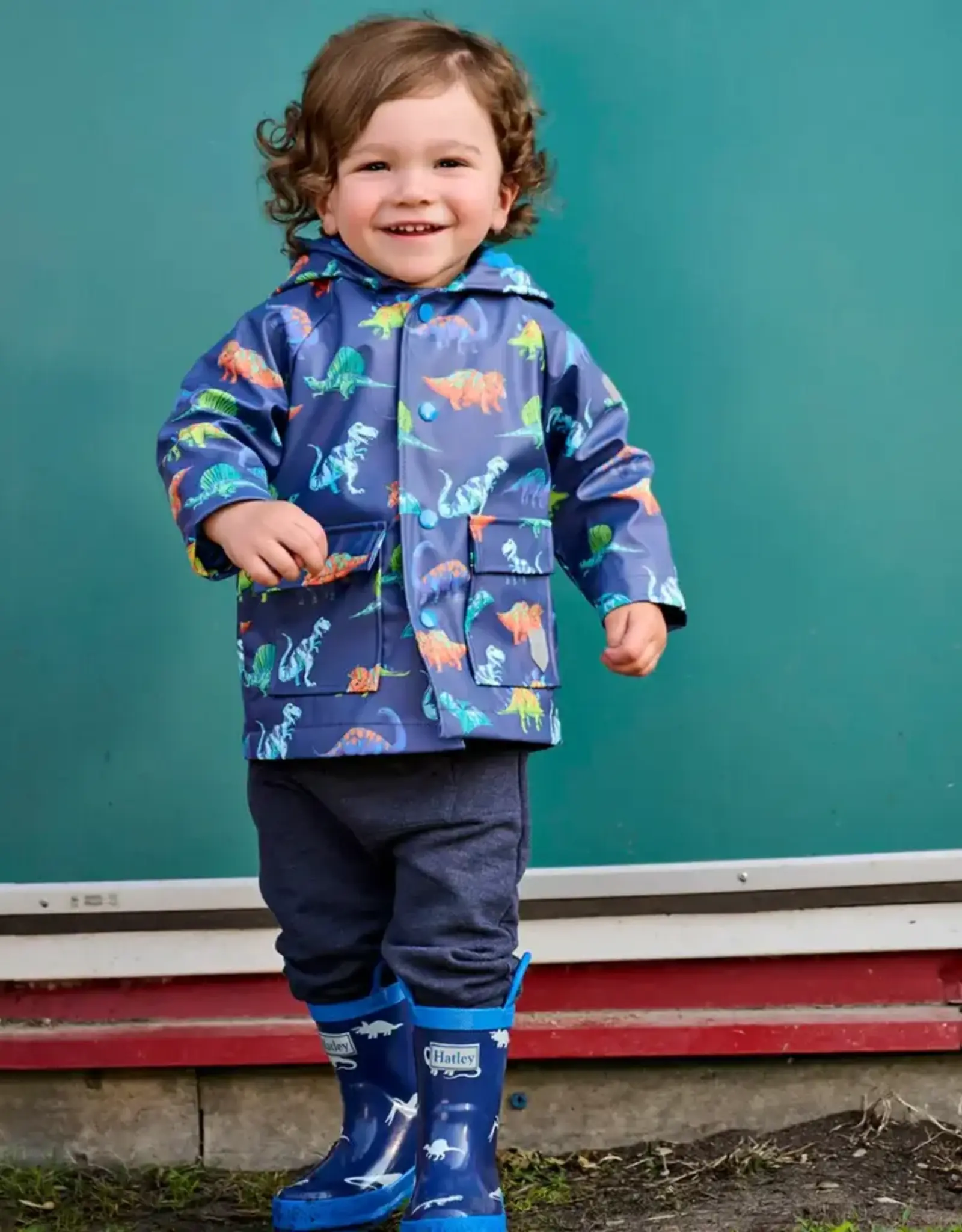 Hatley Dino Party Snap Rain Coat