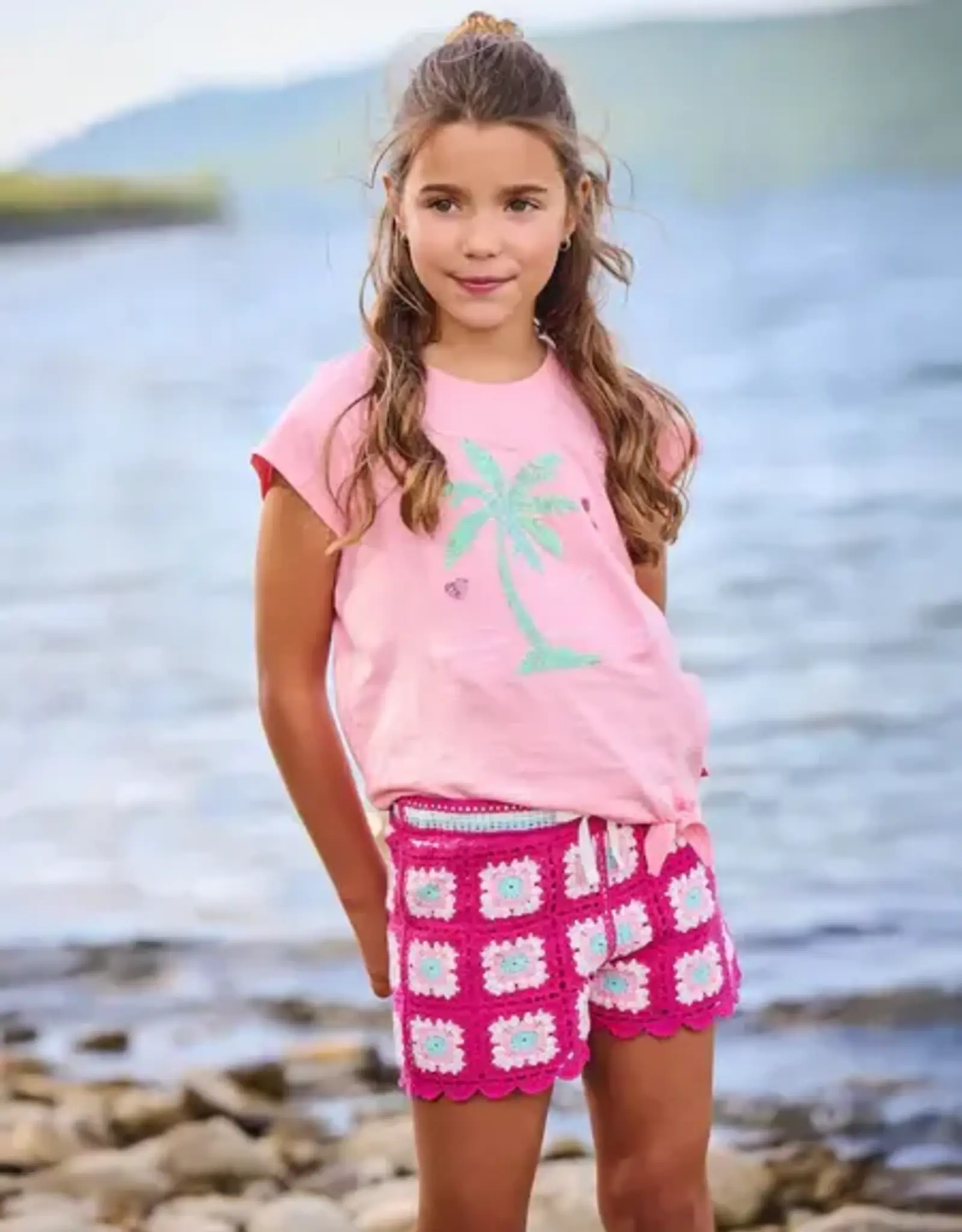 Hatley Raspberry Rose Crochet Shorts