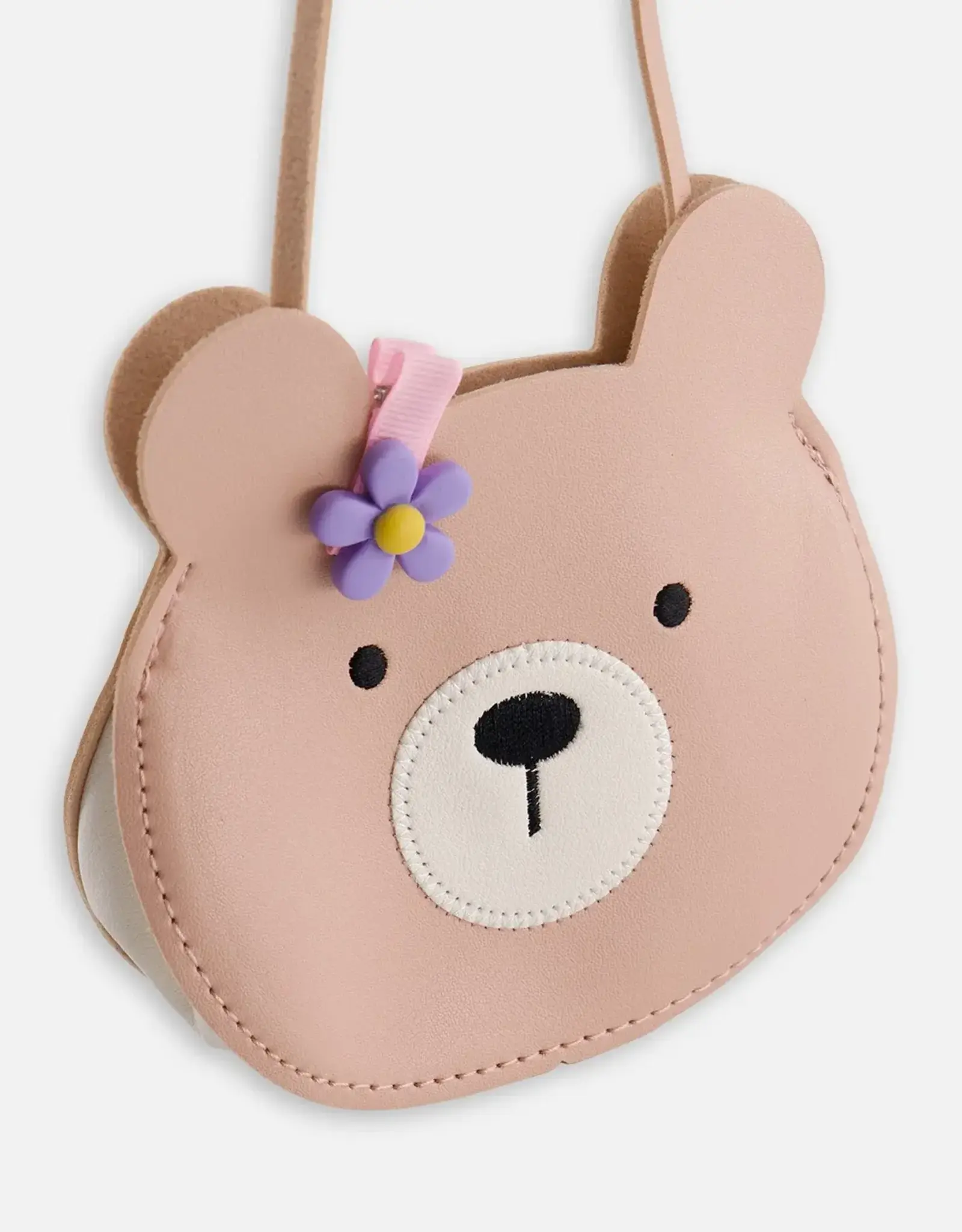 Deux Par Deux Silver Pink Teddy Bear Bag