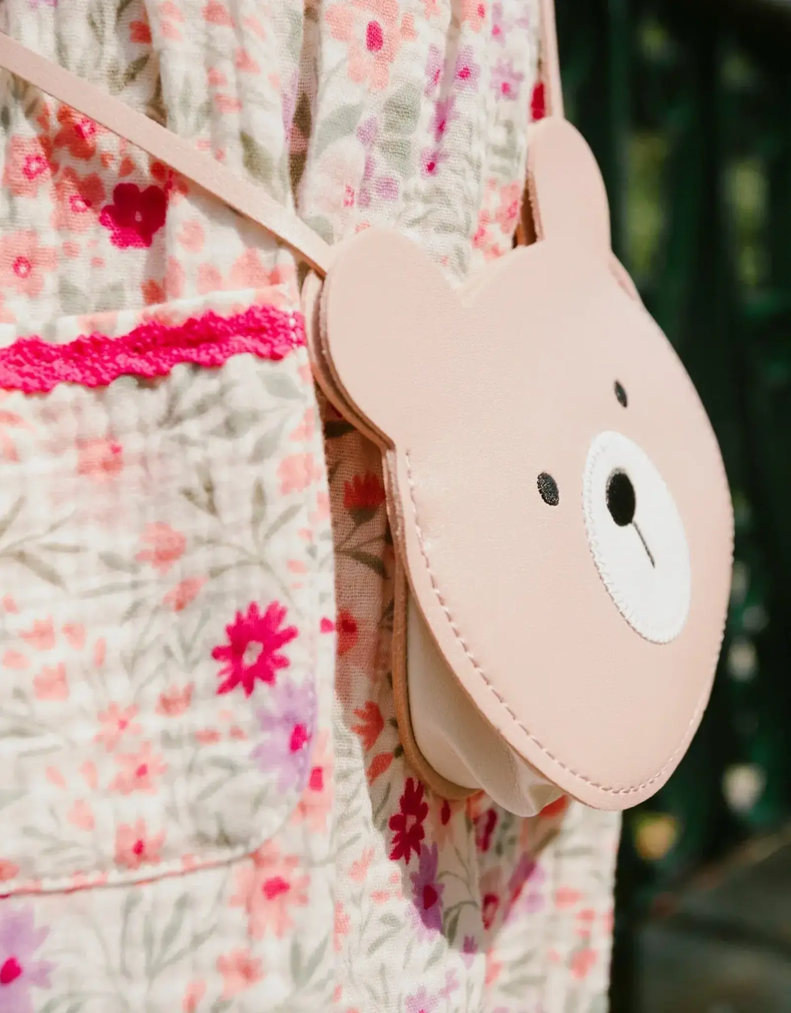 Deux Par Deux Silver Pink Teddy Bear Bag