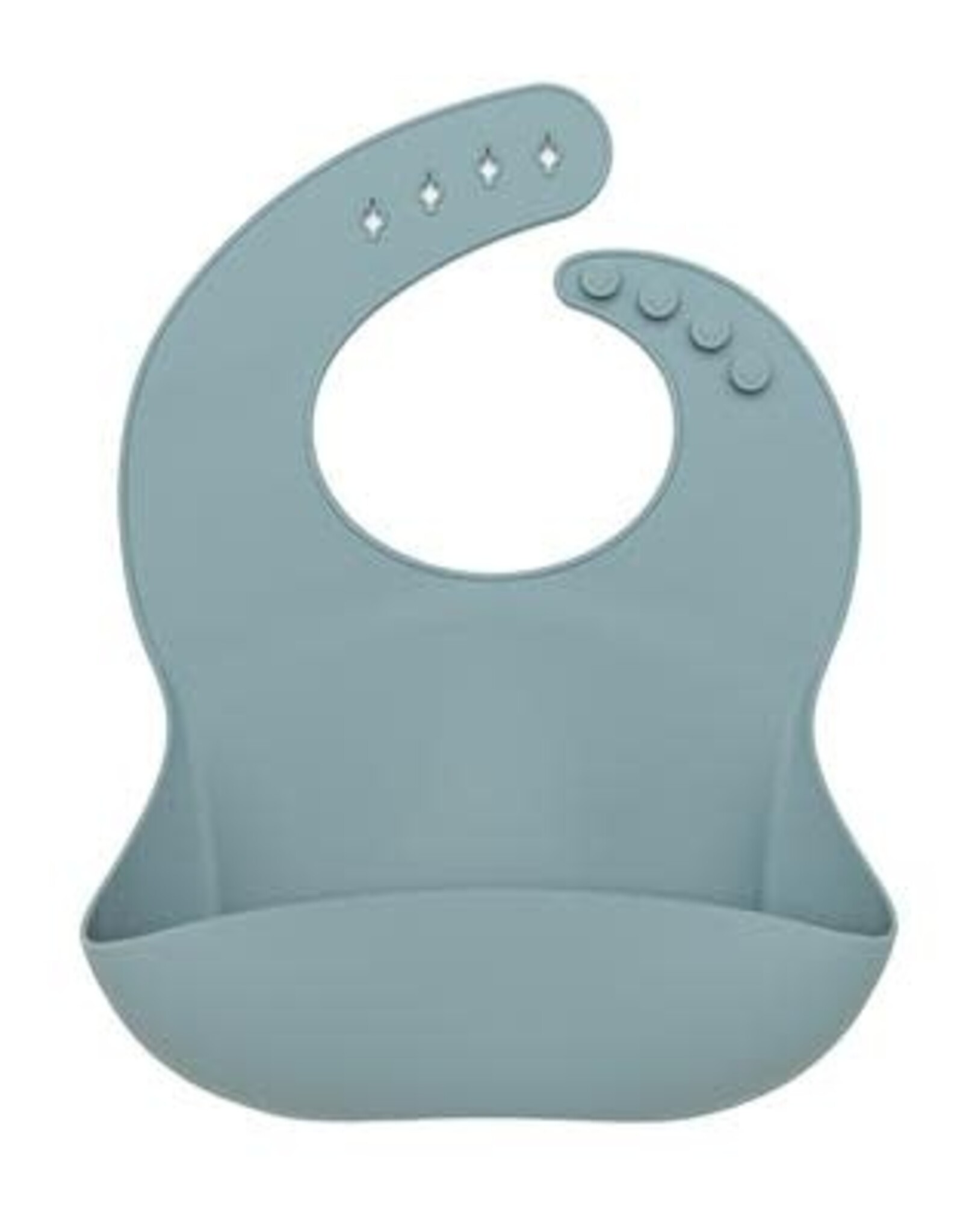 Loulou Lollipop Silicone Bib - Slate Blue