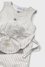 Mayoral Natural Stripe Dungaree w/Bucket Hat