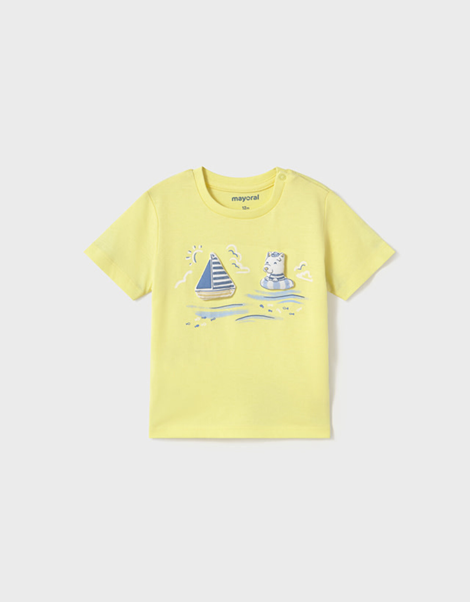 Mayoral Sorbet Yellow Sailing Cats T-Shirt