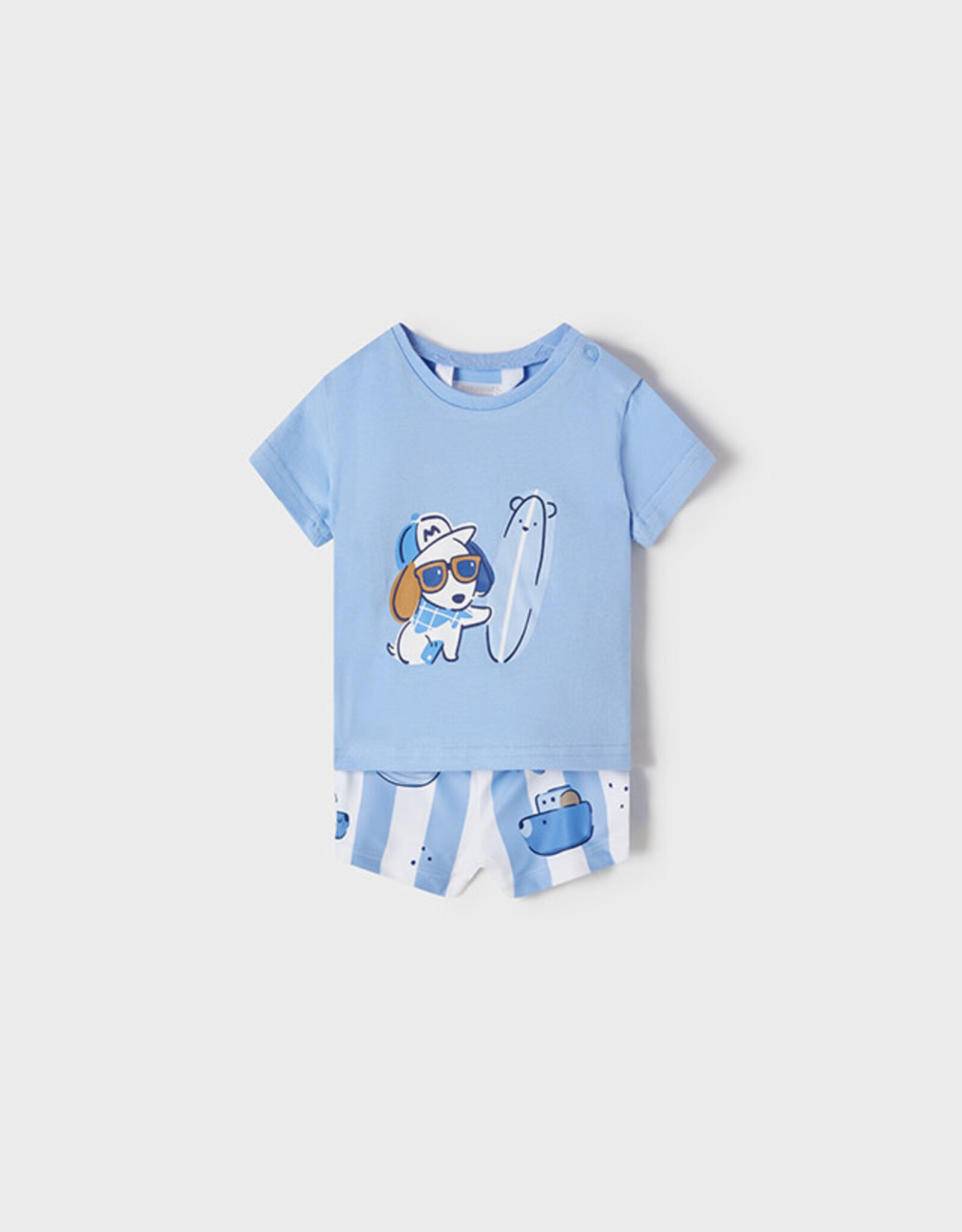 Mayoral Dream Blue Surf Dog Bathsuit Set