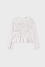 Mayoral Tween Natural Ruffled Blouse