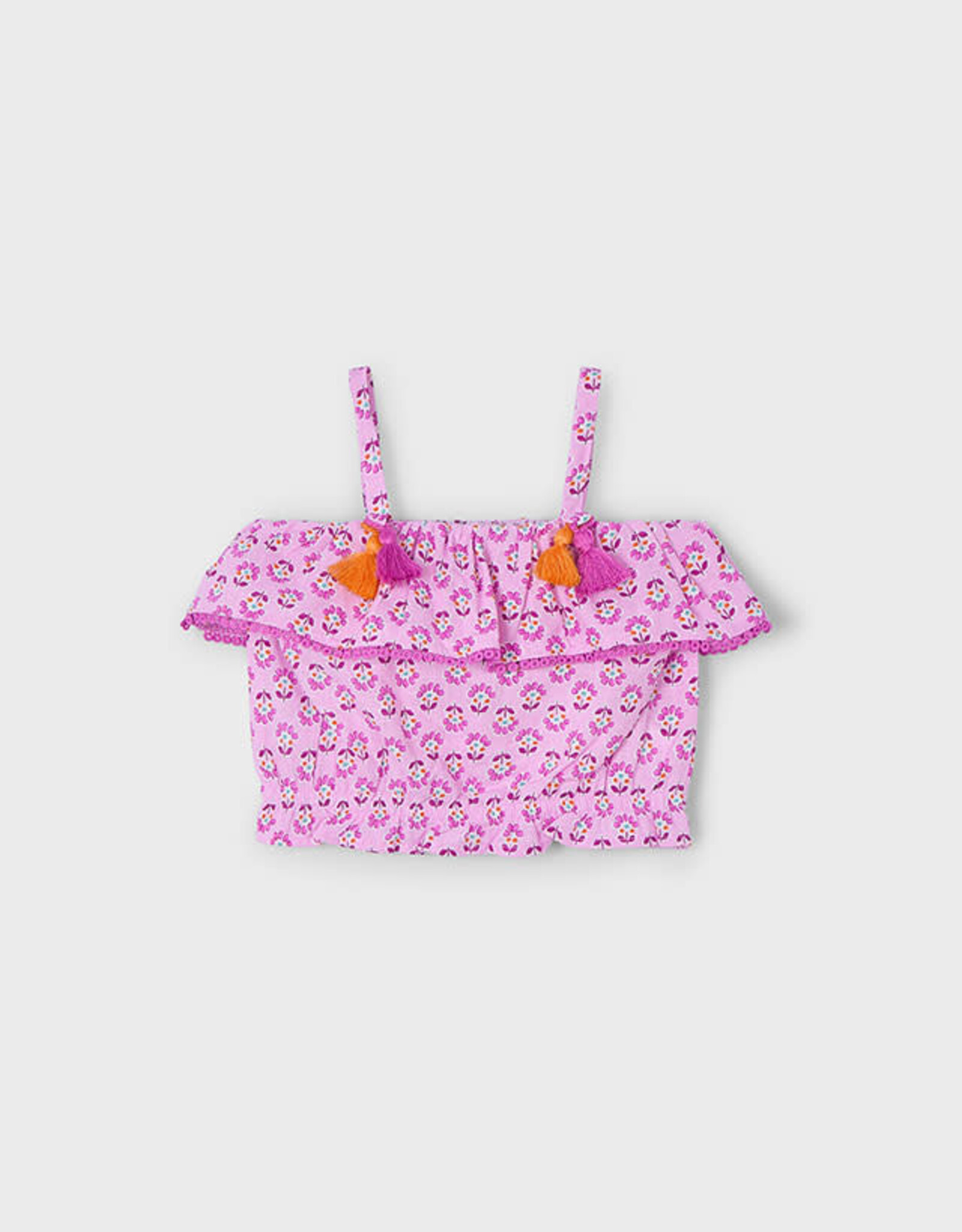 Mayoral Mauve Floral Printed Blouse