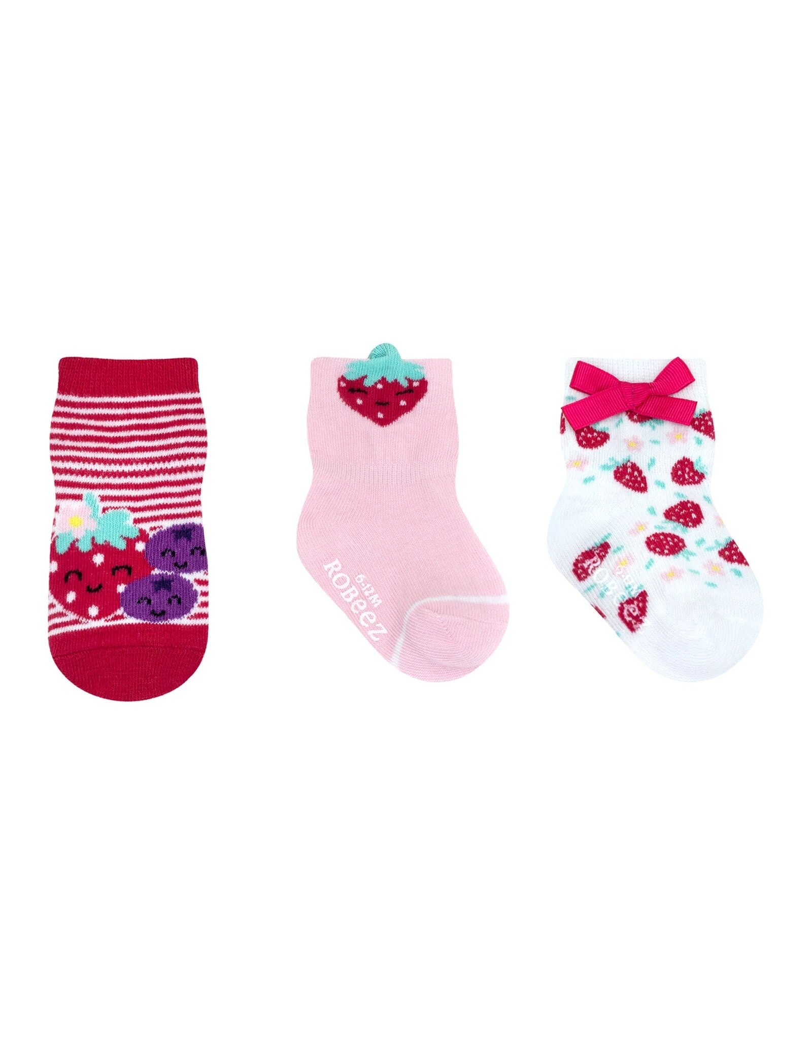 Robeez Berry Sweet Girl 3-Pack Baby Socks