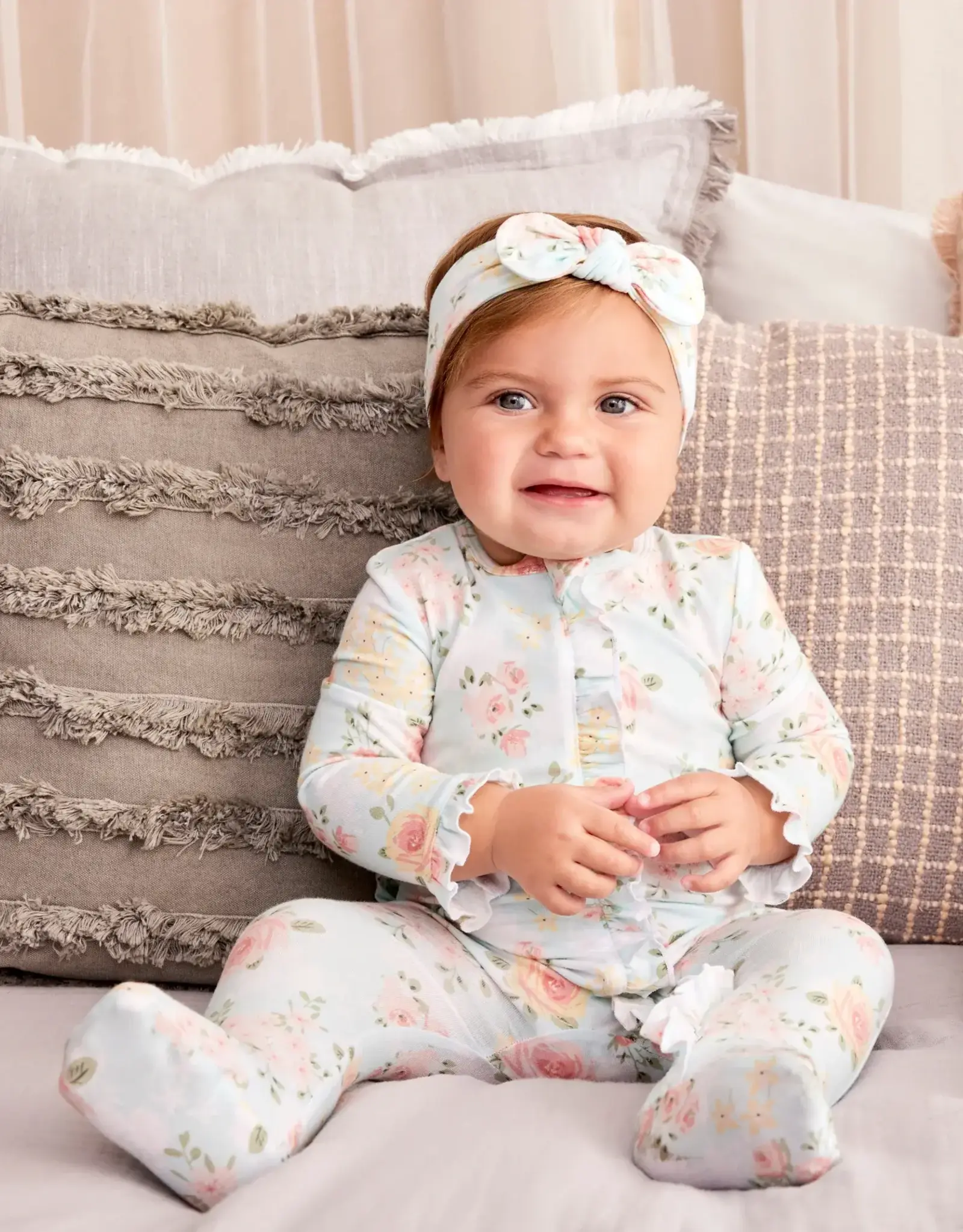 Little Me Rose Meadow Footie