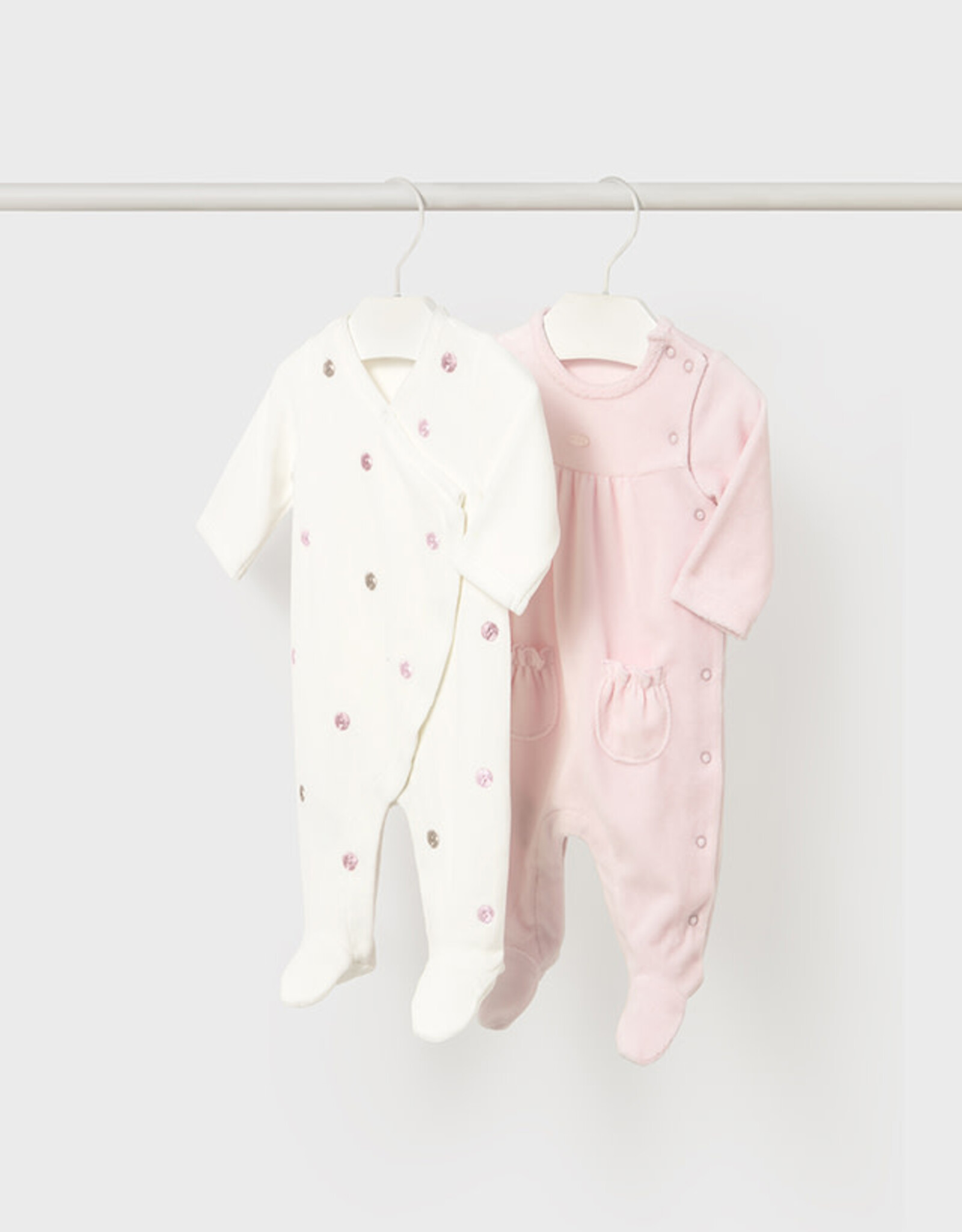 Mayoral Baby Rose 2 Pcs velour onesie