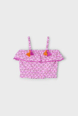 Mayoral Mauve Floral Printed Blouse