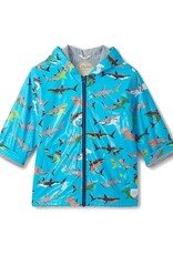 Hatley Shark Party Colour Change Zip-Up Rain Jacket