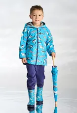 Hatley Shark Party Colour Change Zip-Up Rain Jacket