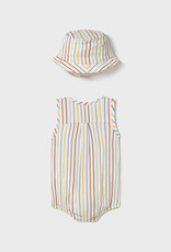 Mayoral Stripes Short Bodysuit w/Hat