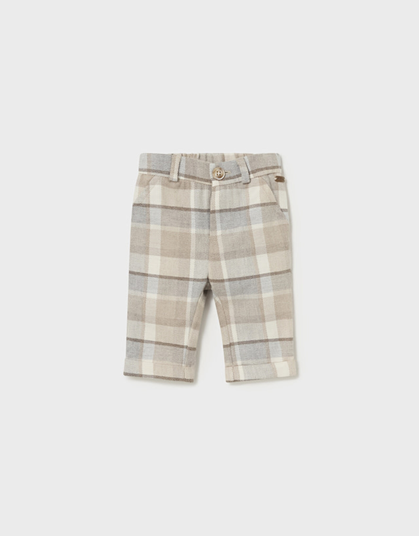 Mayoral Walnut Long Plaid Trousers