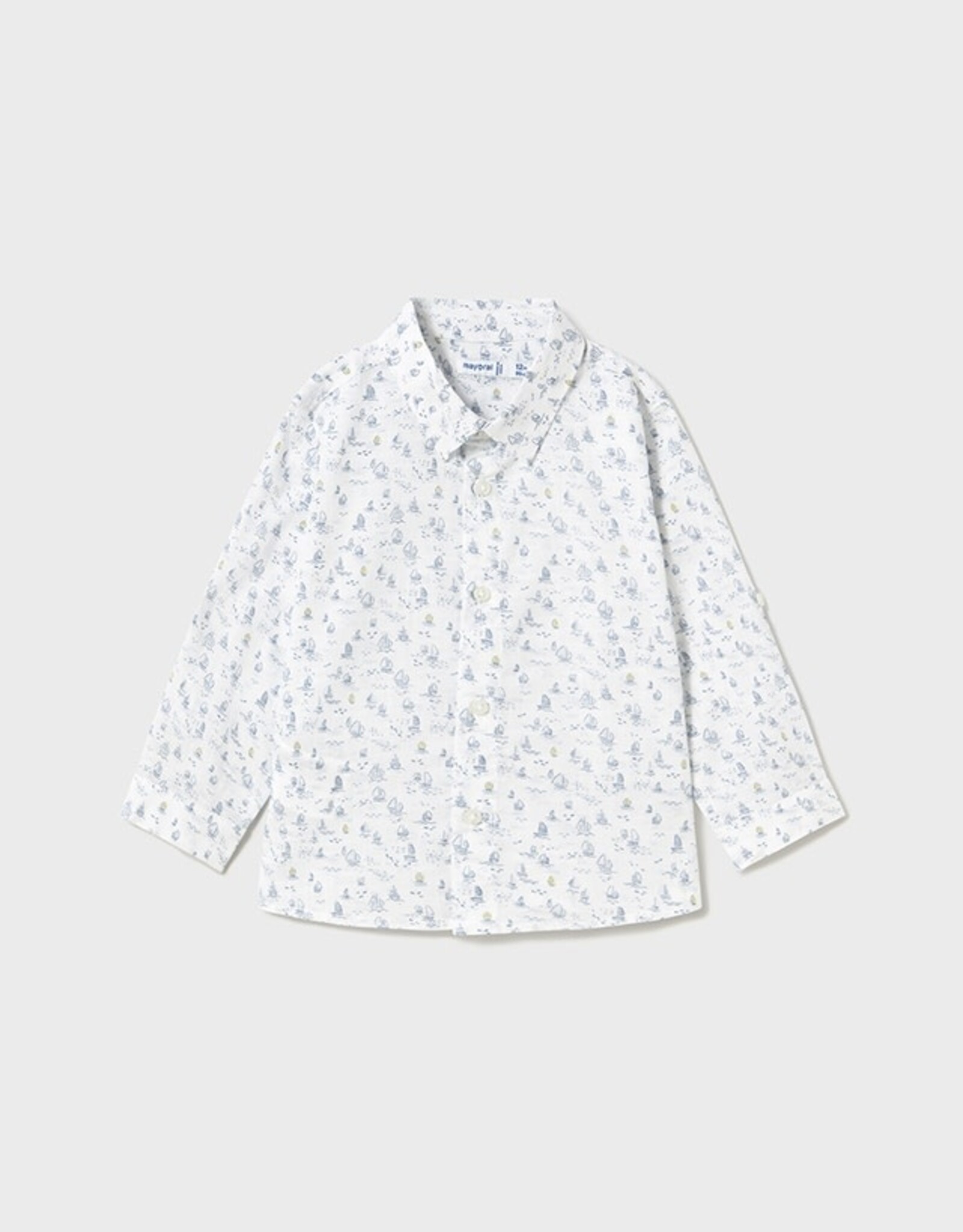 Mayoral Tiny Sail Boats Long Sleeve Button