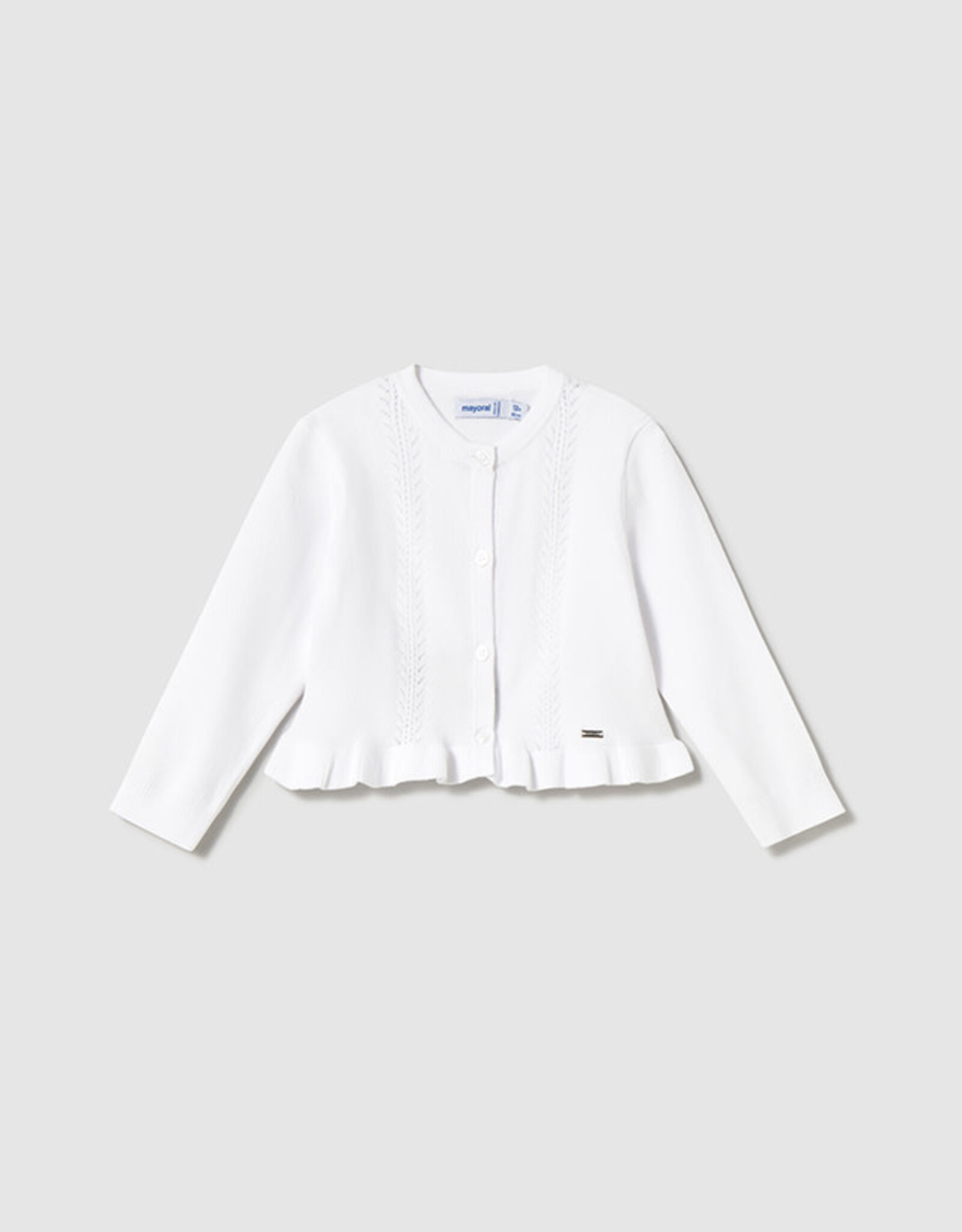 Mayoral White Knit Dressy Cardigan