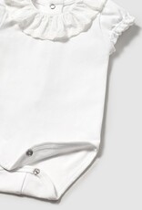 Mayoral White Mayoral Ruffle Collar Bodysuit