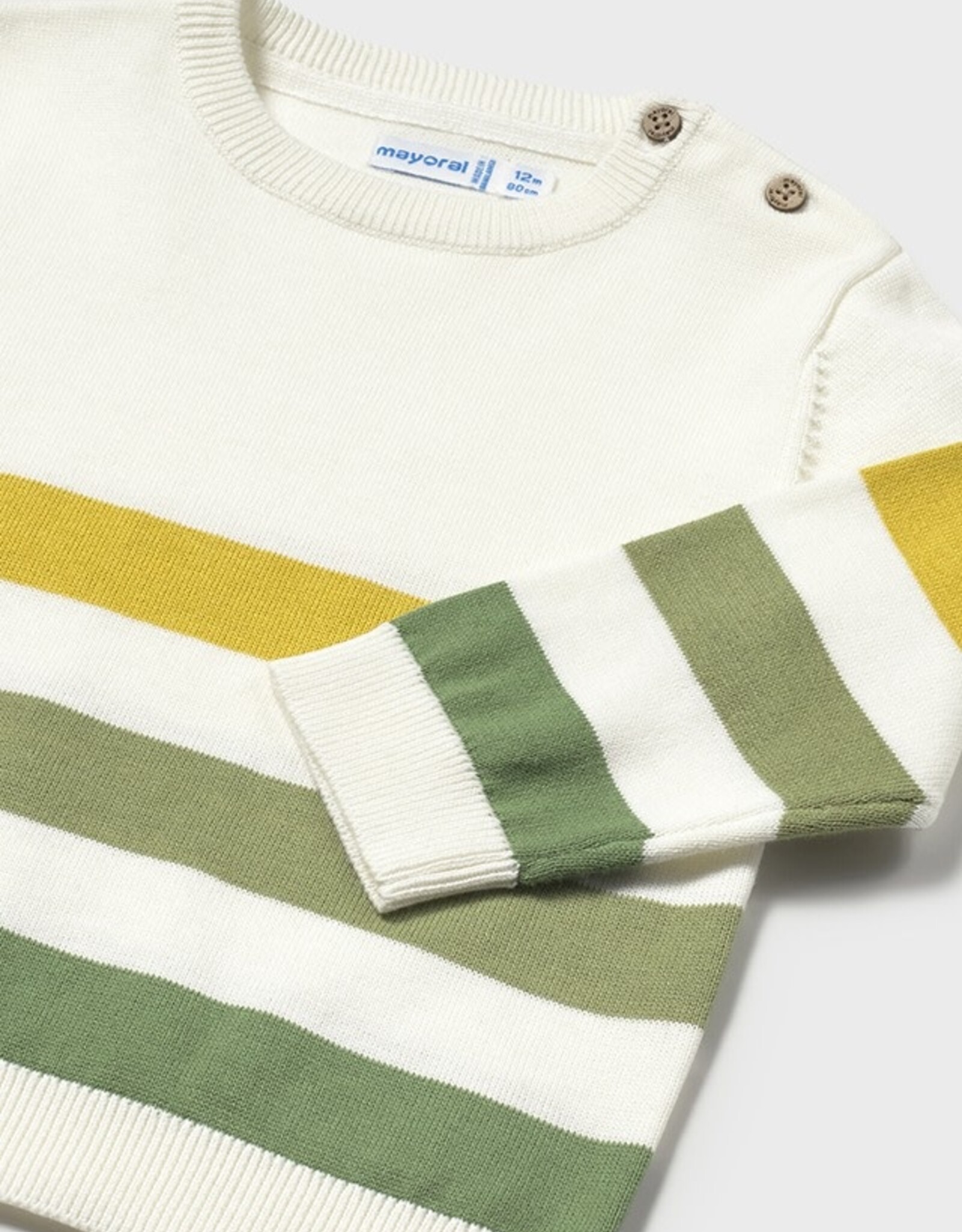 Mayoral Sage-Gold Stripe Romper