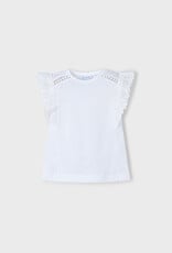 Mayoral White Short Sleeve Crochet t-shirt