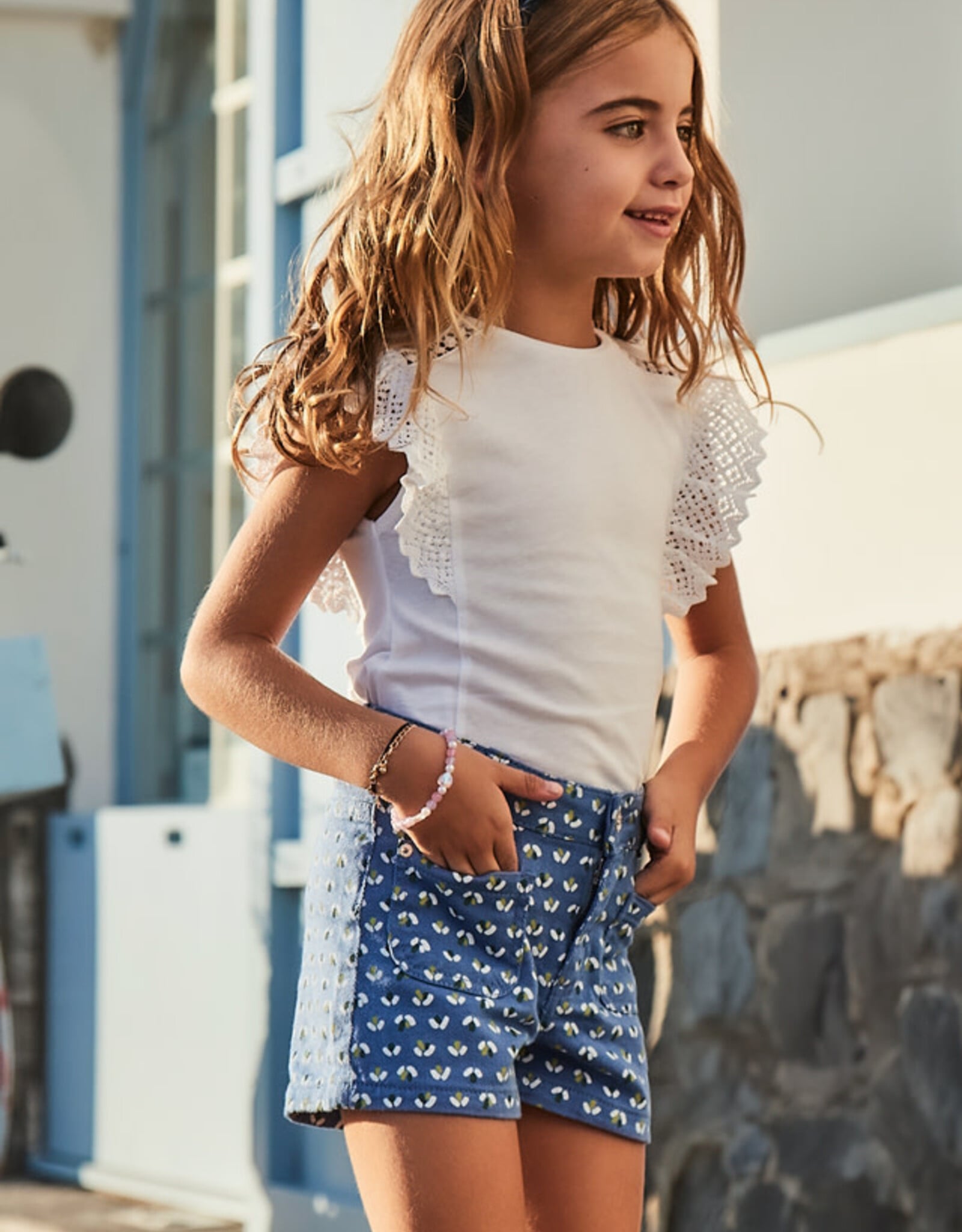 Mayoral Indigo Patterned Shorts