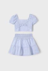 Mayoral Indigo Striped skirt set