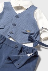 Mayoral Arctic Blue Vest shirt pants set