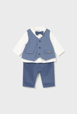Mayoral Arctic Blue Vest shirt pants set