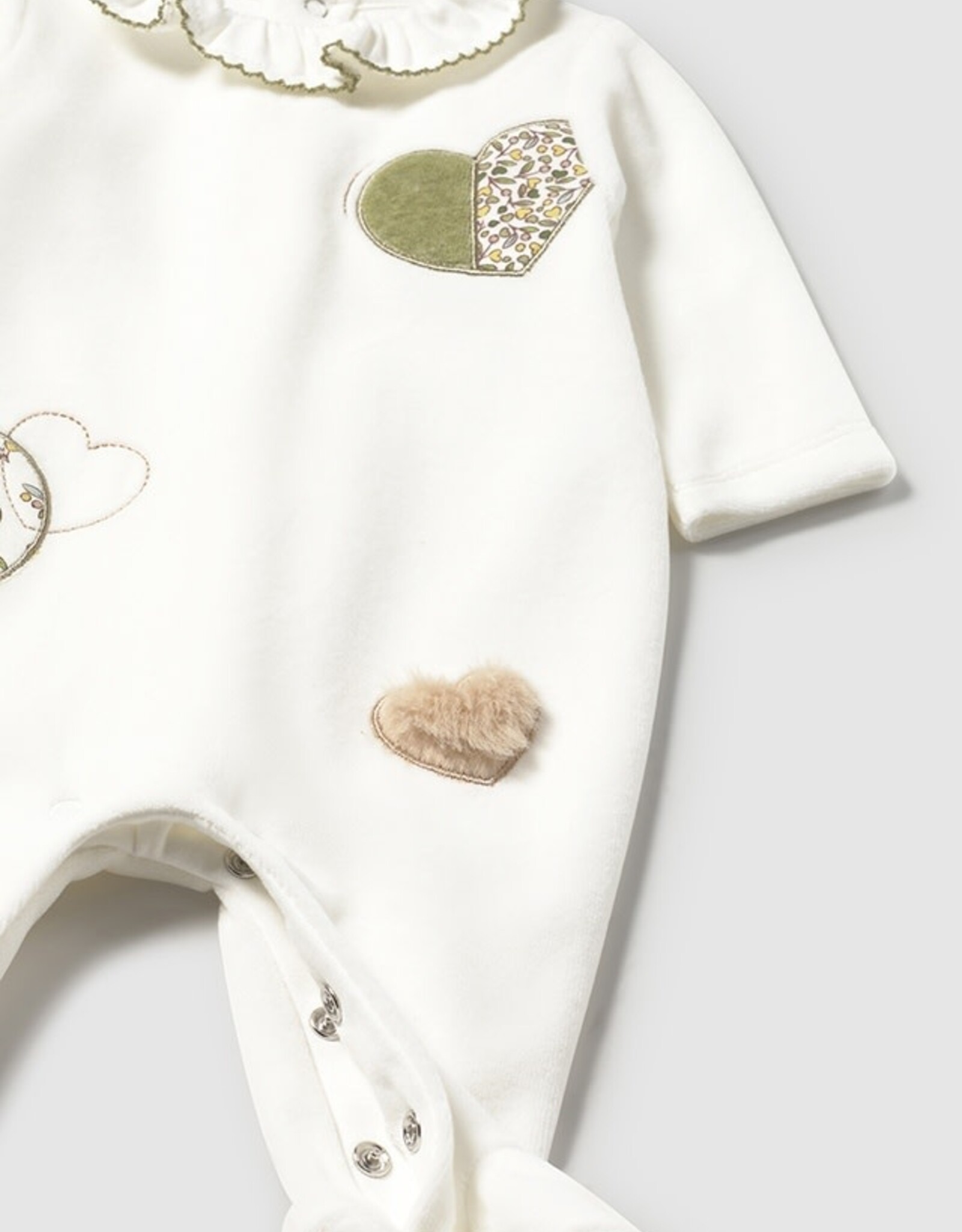 Mayoral Green 2 Pcs Love Velour onesie
