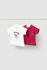 Mayoral Puppy 2 Shirt Set Red/White