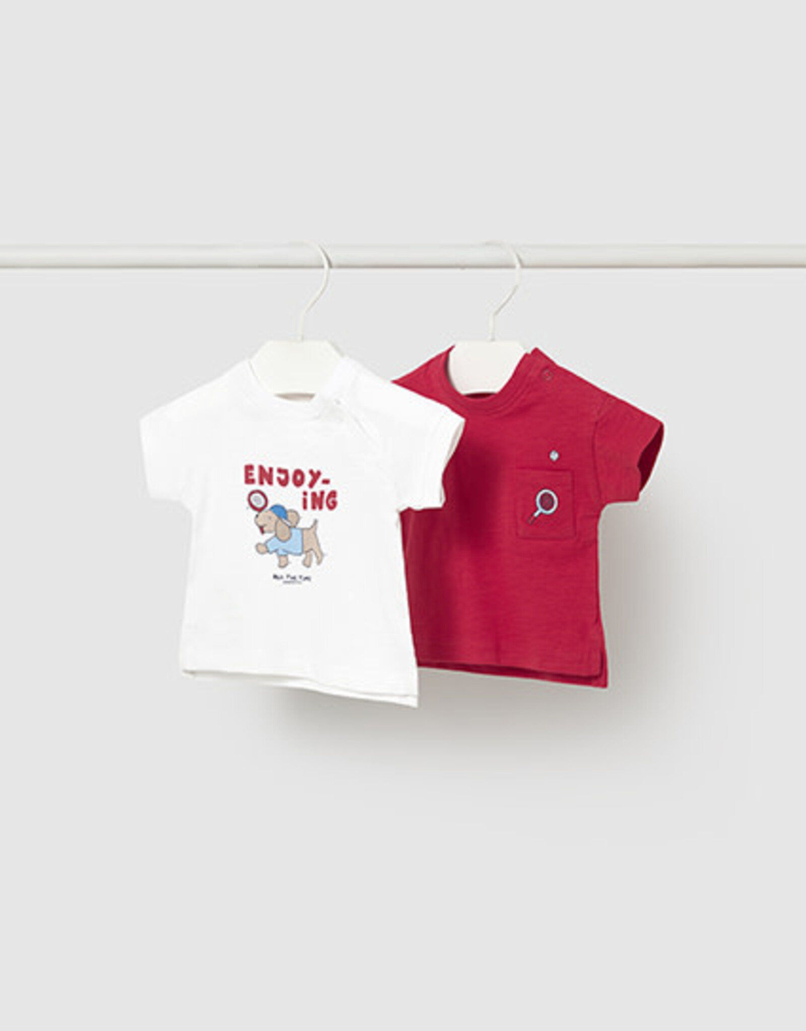 Mayoral Puppy 2 Shirt Set Red/White