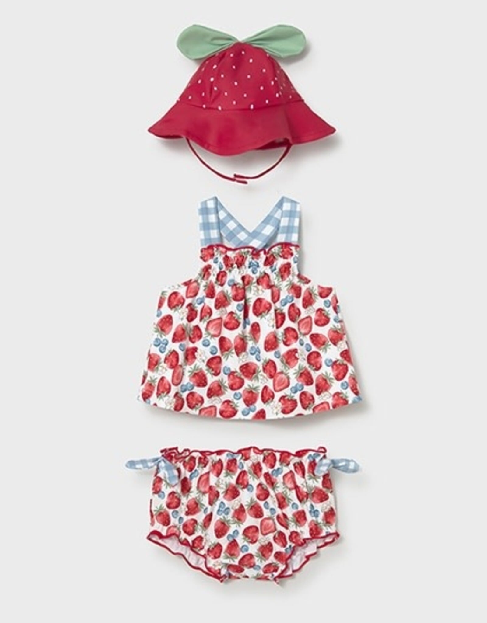 Mayoral Strawberries Newborn Bathsuit Set
