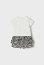 Mayoral Black Checked Animal Short/Shirt Set