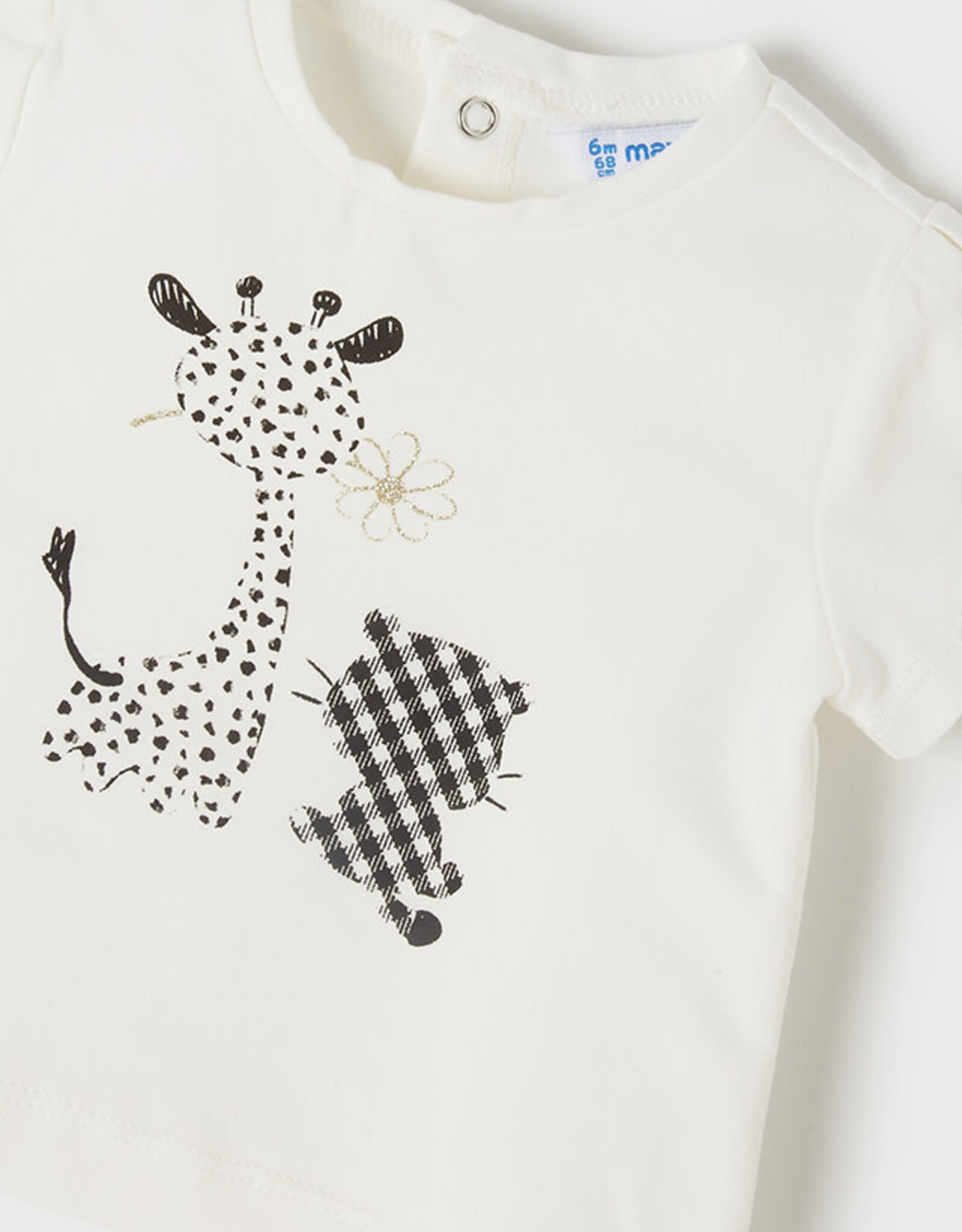 Mayoral Black Checked Animal Short/Shirt Set