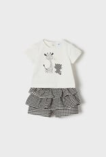 Mayoral Black Checked Animal Short/Shirt Set