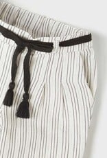 Mayoral Natural Stripe Pants with Tie Waist