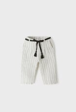 Mayoral Natural Stripe Pants with Tie Waist