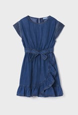 Mayoral Dark Denim Ruffled Dress