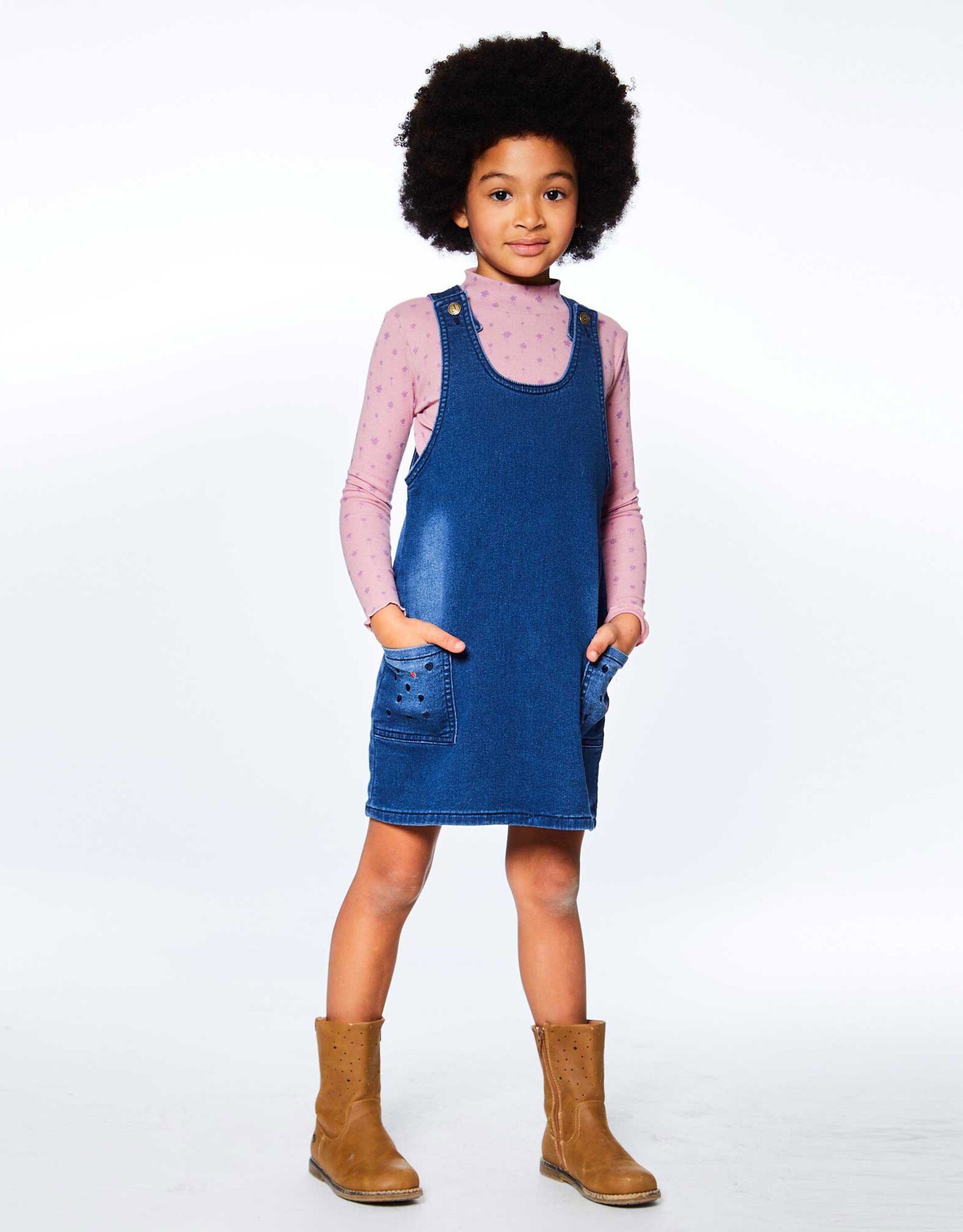 Deux Par Deux Navy Denim Embroidered Jumper