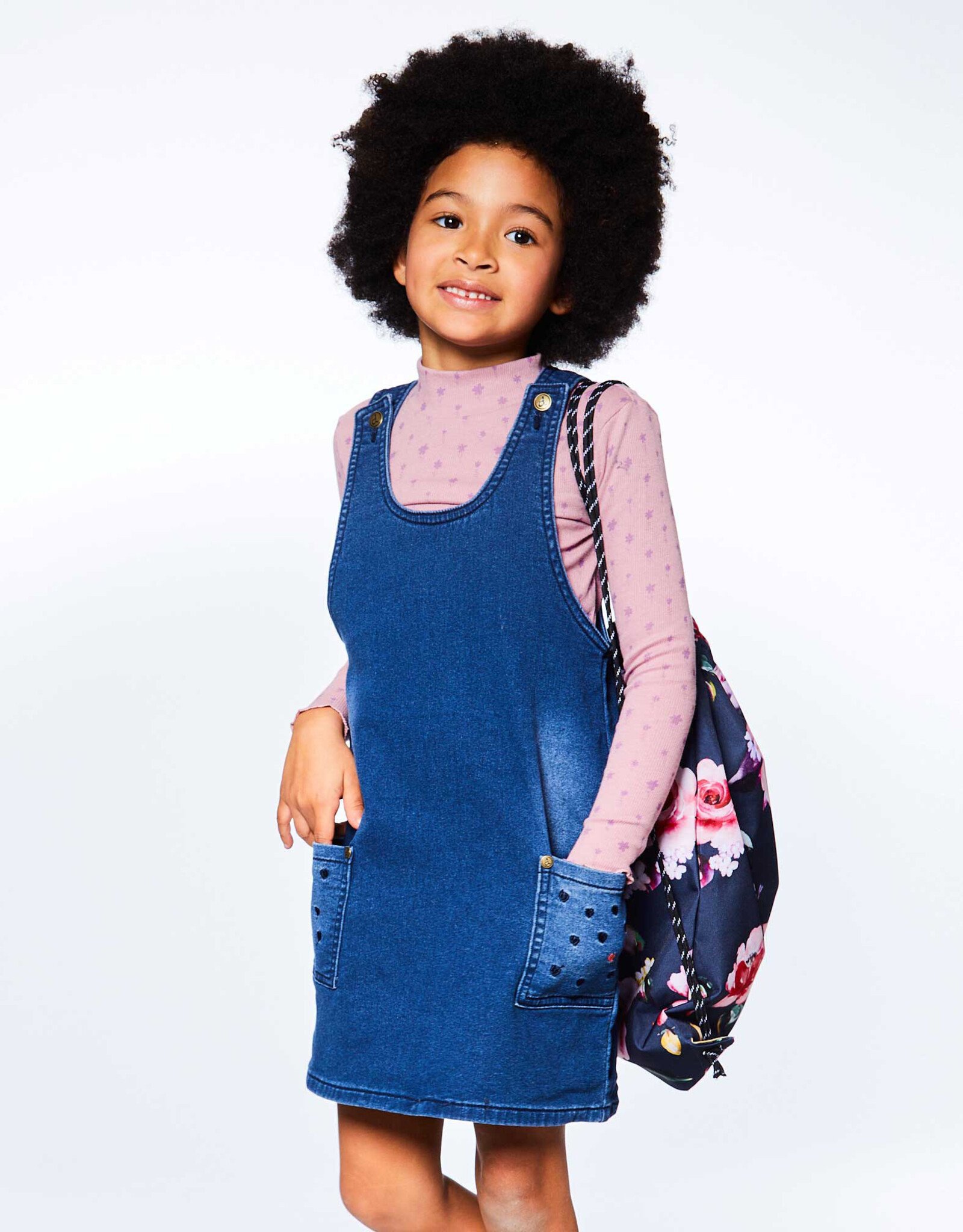 Deux Par Deux Navy Denim Embroidered Jumper