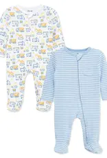 Little Me Truck Zone 2-Way-Zip Footies (2-Pack)