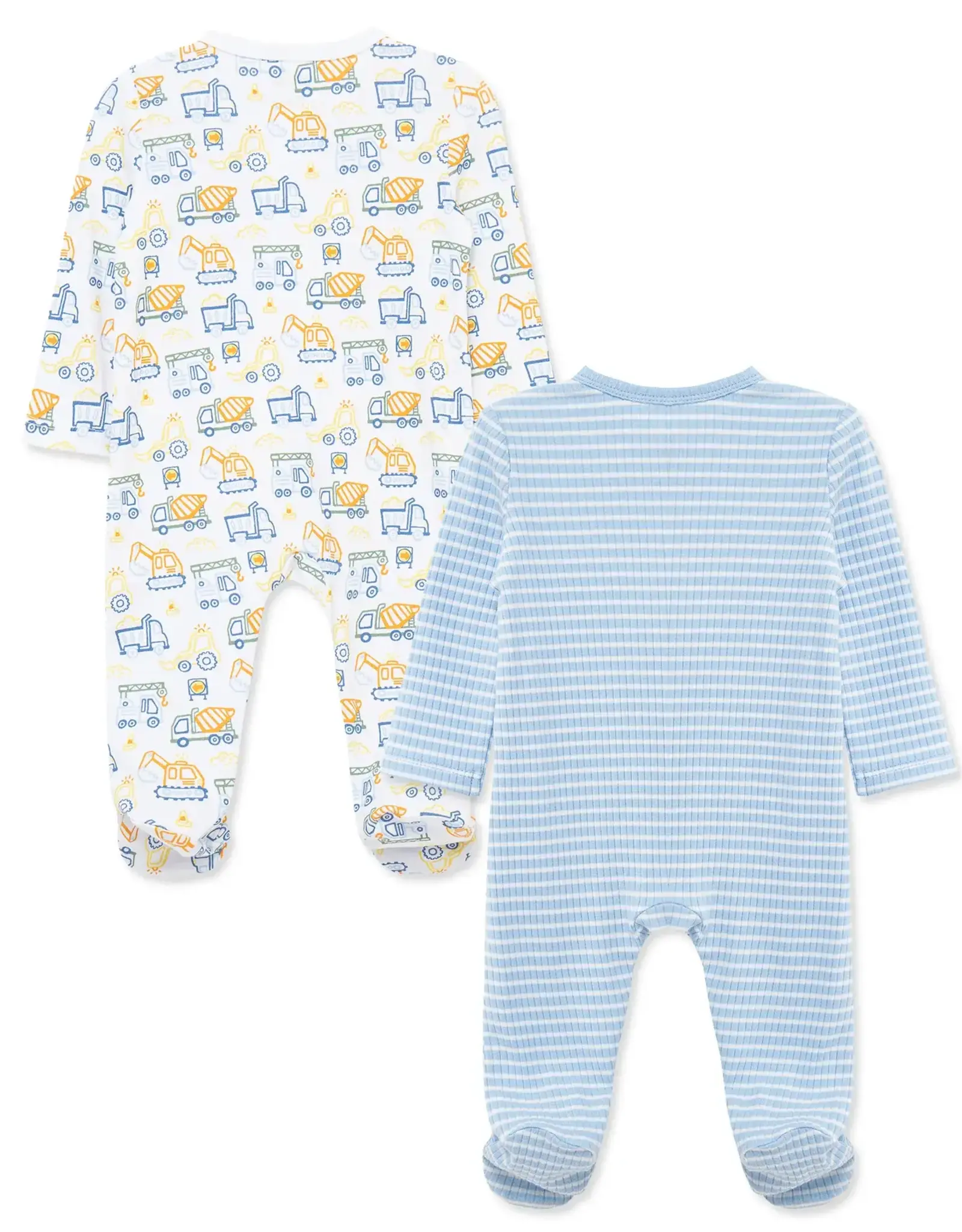 Little Me Truck Zone 2-Way-Zip Footies (2-Pack)