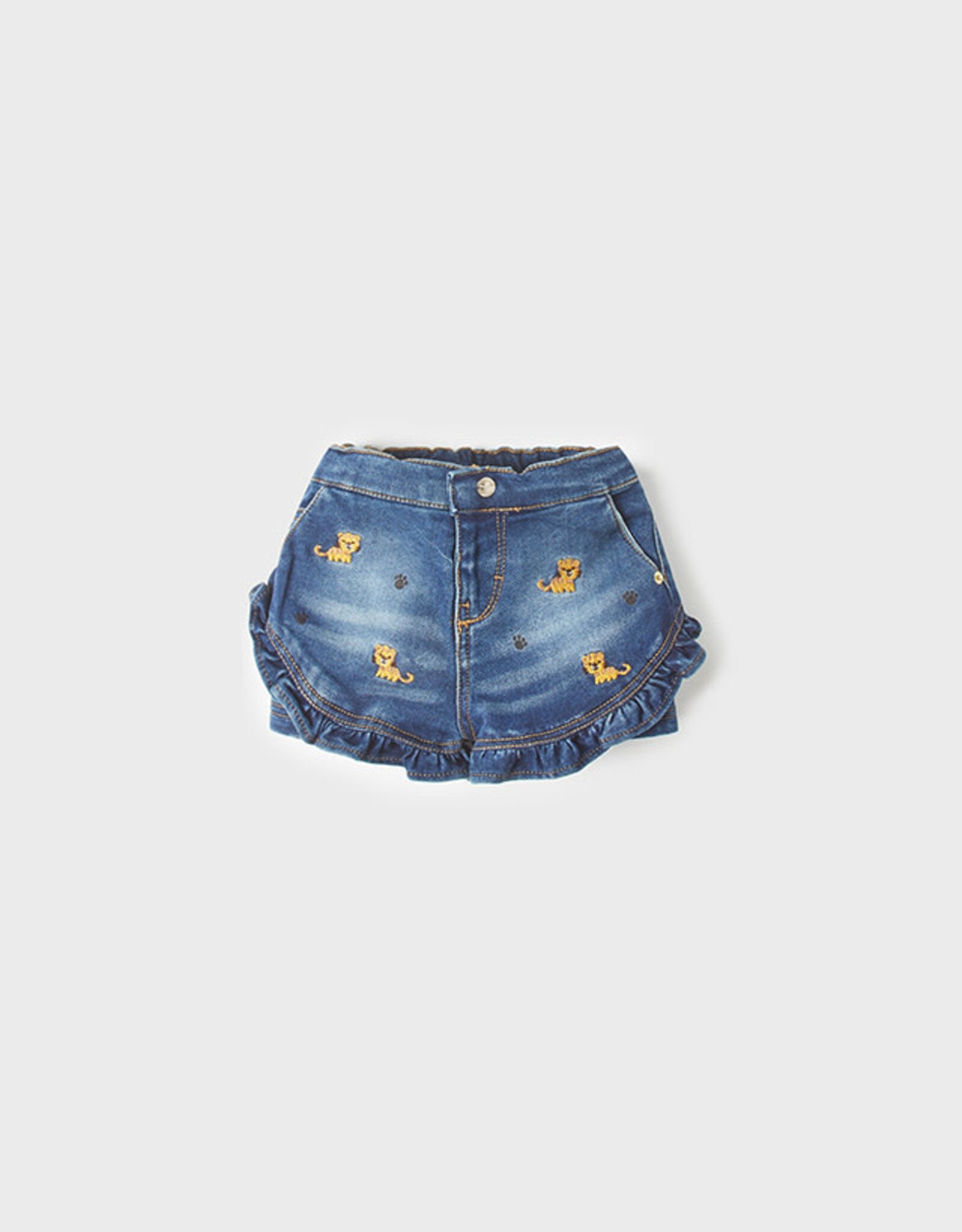 Mayoral Little Girls Animal Denim Trousers