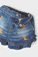 Mayoral Little Girls Animal Denim Trousers