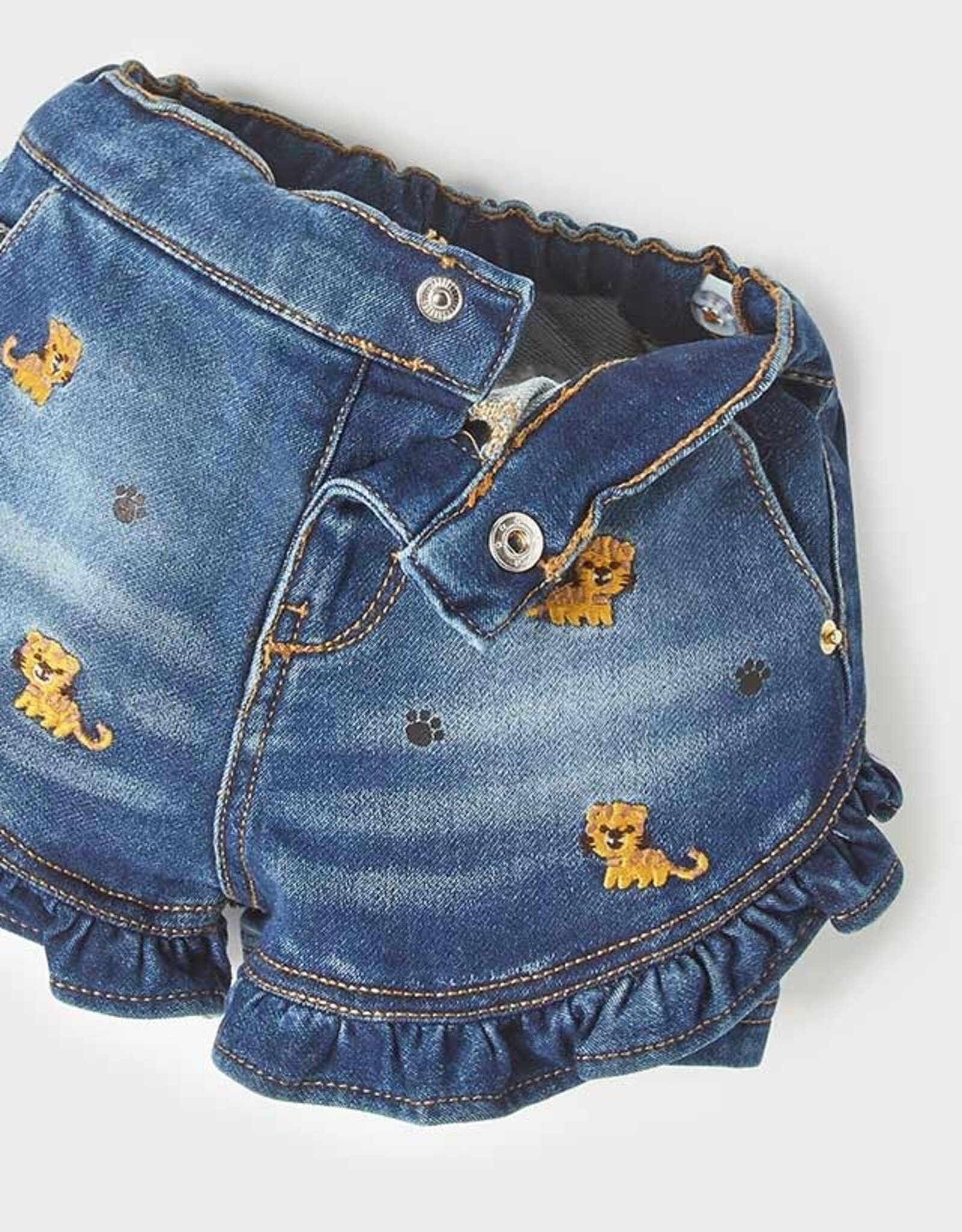 Mayoral Little Girls Animal Denim Trousers