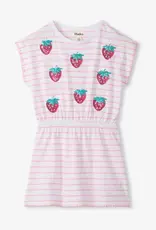 Hatley Strawberry Stipes Cinched Waist Relaxed Dress